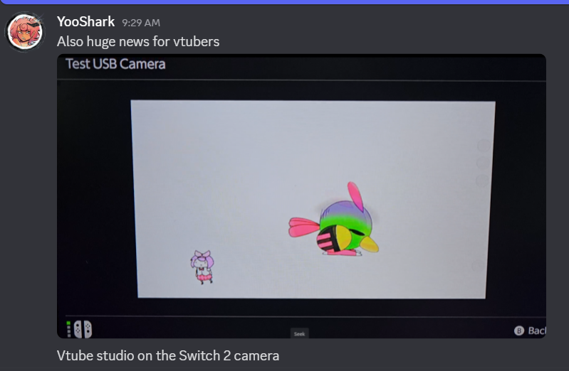 Crownified's tweet photo. Apparently you can plug in any USB camera into the Switch 2 so there you go vtubers https://t.co/1wll3HA6dc