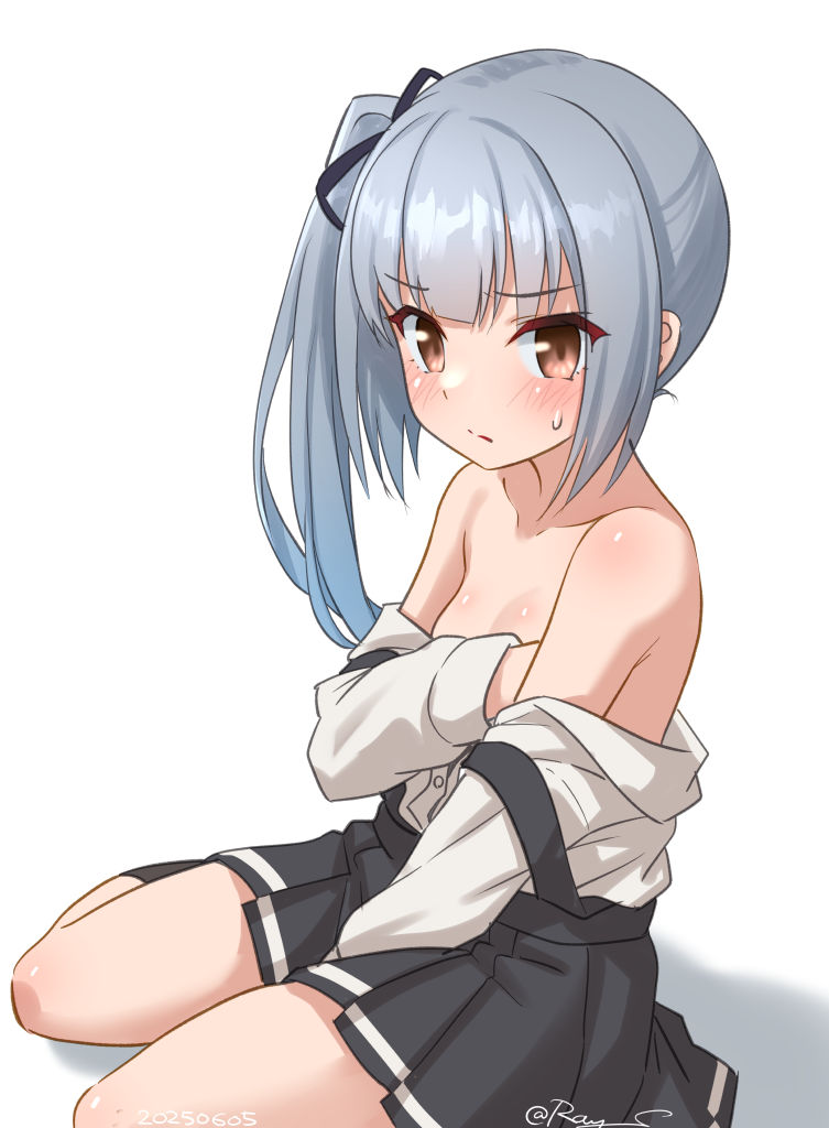 艦これ「そんなに私の胸見たいの? #艦これ版深夜の真剣お絵描き60分一本勝負 #艦これ版」|Ray.Sのイラスト