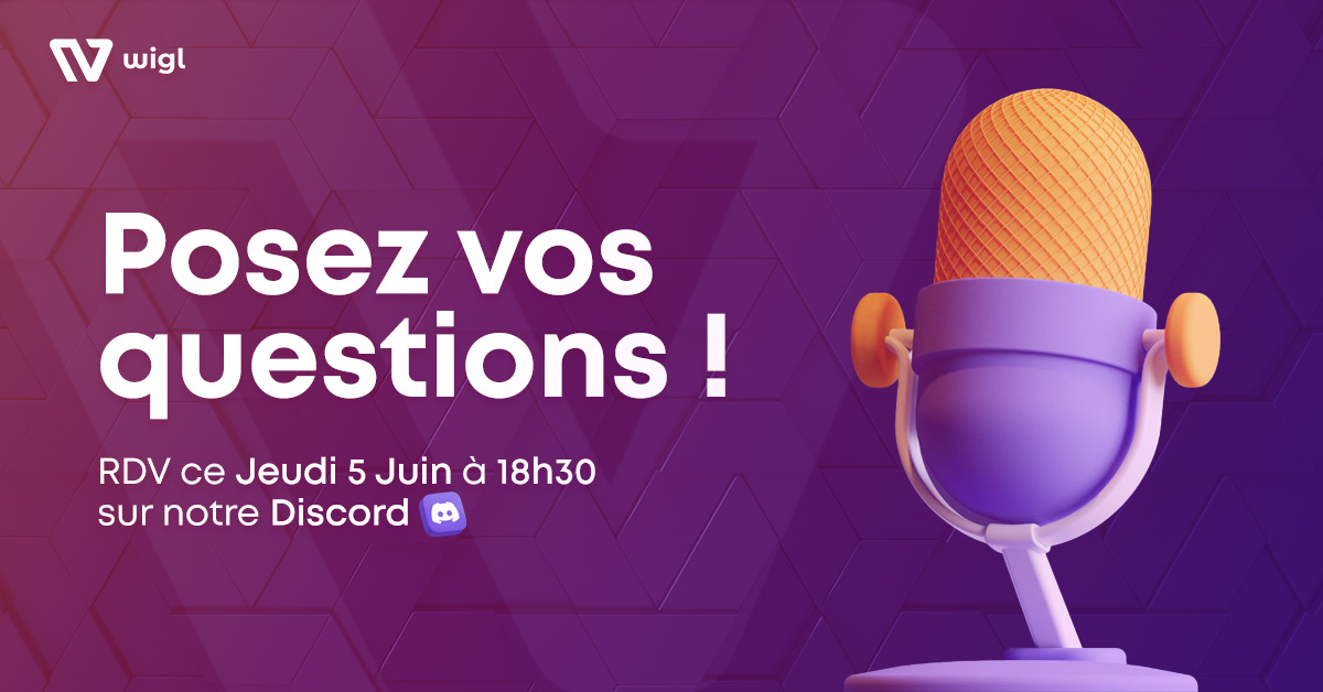 ⏳ Rendez-vous ce soir à 18h30 pour notre AMA mensuelle sur Discord !

C'est le moment idéal pour nous poser toutes vos questions, et connaître nos dernières avancées.

➡️ discord.gg/XareaKbYa3

A tout à l'heure ! 👋

#ama #crypto #wigl