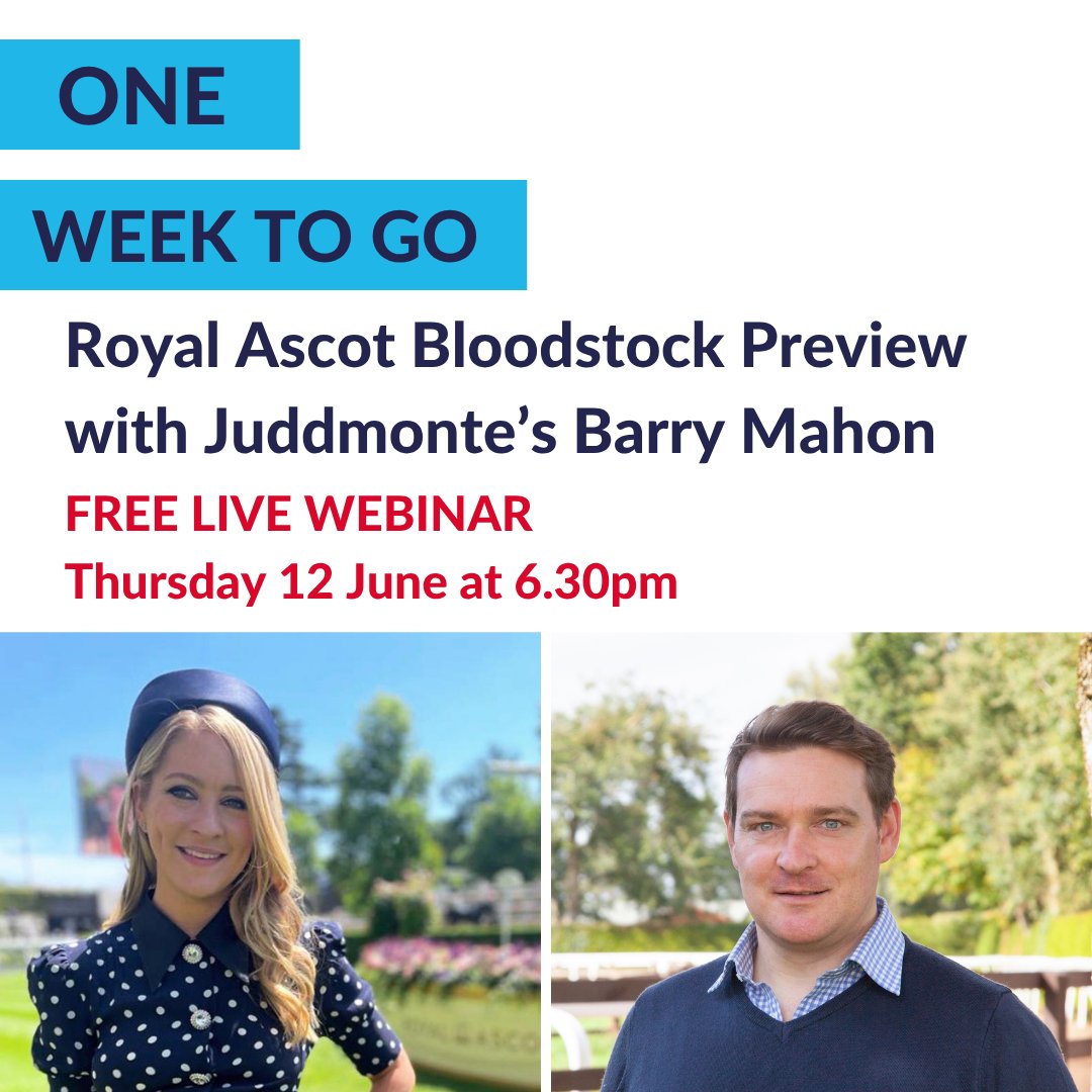 The Thoroughbred Breeders’ Association (The TBA) (@thetba_gb) on Twitter photo One week to go until our #RoyalAscot Bloodstock Preview!
We're teaming up with the <a href="/RacehorseOwners/">Racehorse Owners Association</a> and <a href="/BredForItPod/">Bred For It</a> as our host Jess Stafford is joined by Barry Mahon to explore insights into <a href="/JuddmonteFarms/">Juddmonte</a>' runners...
Register now 👉 ow.ly/5lga50W4GN3
#horseracing One week to go until our #RoyalAscot Bloodstock Preview!
We're teaming up with the <a href="/RacehorseOwners/">Racehorse Owners Association</a> and <a href="/BredForItPod/">Bred For It</a> as our host Jess Stafford is joined by Barry Mahon to explore insights into <a href="/JuddmonteFarms/">Juddmonte</a>' runners...
Register now 👉 ow.ly/5lga50W4GN3
#horseracing