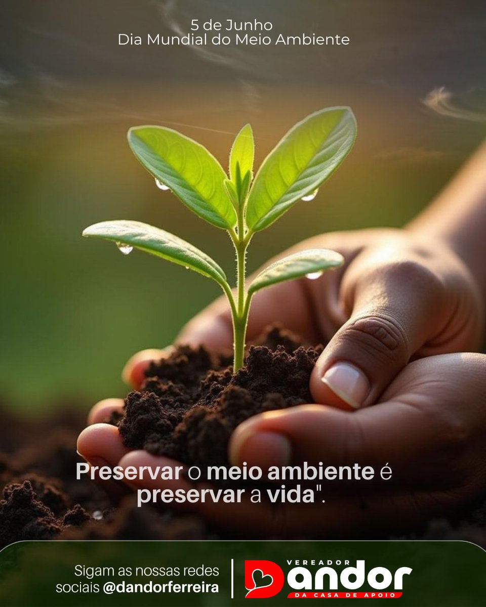 Feliz Dia Mundial do Meio Ambiente,que sejamos todos cooperadores da preservação ambiente para juntos construirmos um mundo melhor .<a href="/carlosbrandaoma/">Carlos Brandão 🇧🇷</a> <a href="/cristiane_varao/">Cristiane Varão</a>
