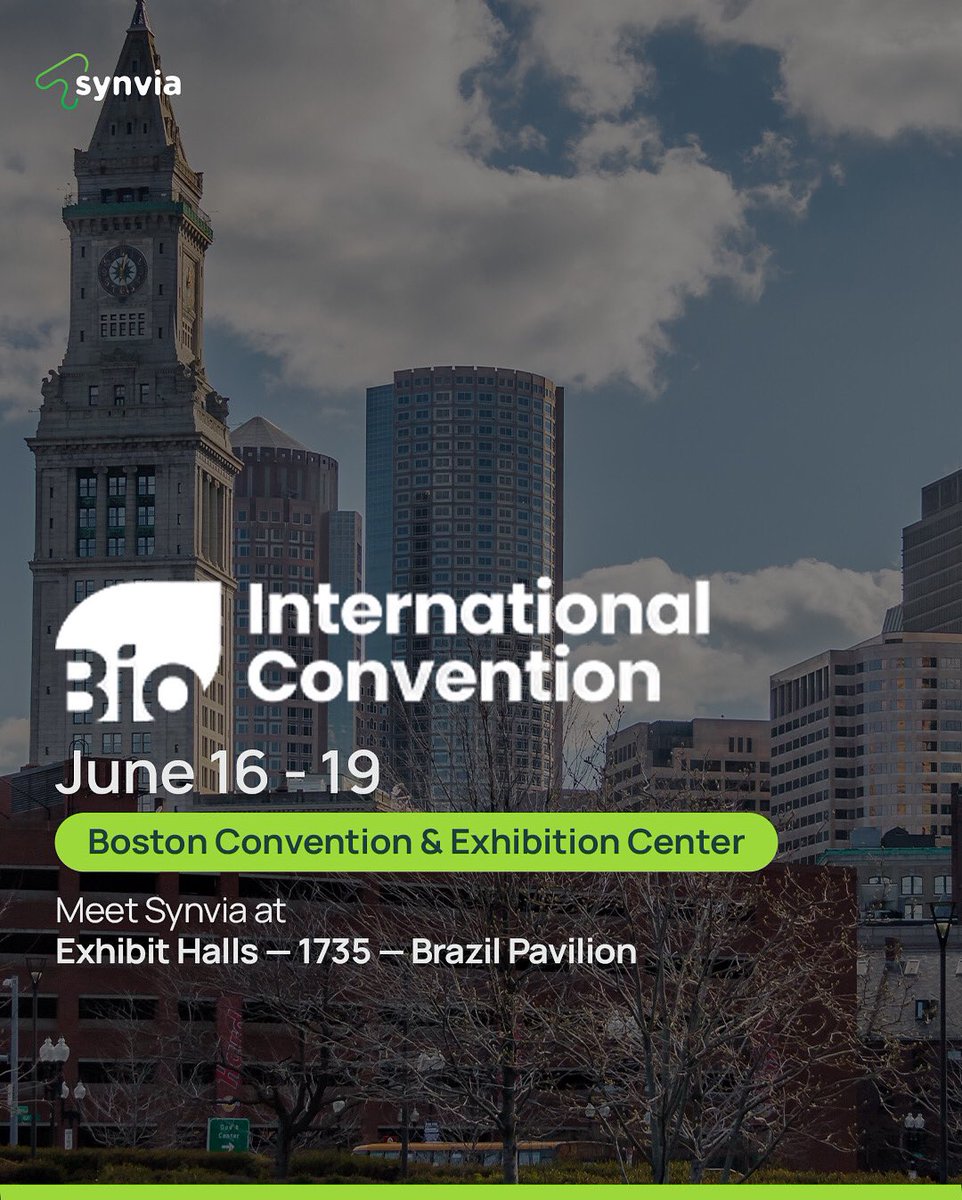 synviagroup's tweet photo. From June 16–19, Synvia will be at #BIO2025 in Boston!
Meet us at the Brazil Pavilion (Hall 1735) and explore our clinical trial and drug registration solutions.
Let’s connect and shape the future of biotech together.
See you there! https://t.co/064SArxDSF