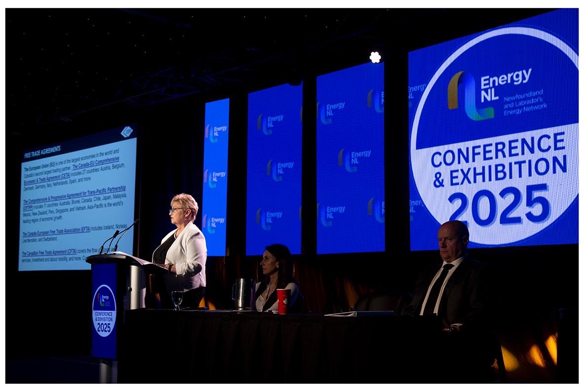 Energy Portals: Enhancing Market Access with morning keynote speaker Goldy Hyder, and session speakers Scott Penney, CEO, Port of Argentia and Deborah Osborne, Vice President, Customs and Consulting, PF Collins International Trade Solutions. #EnergyNL2025 #WeAreEnergyNL