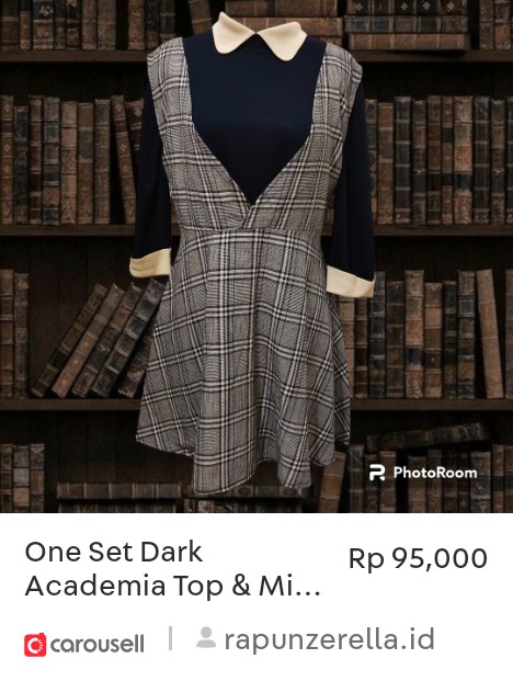 rapunzerella_id's tweet image. Lihat 'One Set Dark Academia Top &amp;amp; Mini Dress // Y2K Coquette Cottagecore Goth Grunge Gothic Vampire', tersedia di Rp 95,000 di #Carousell #trift #triftshop #ootd carousell.app.link/R66xF7RbXTb