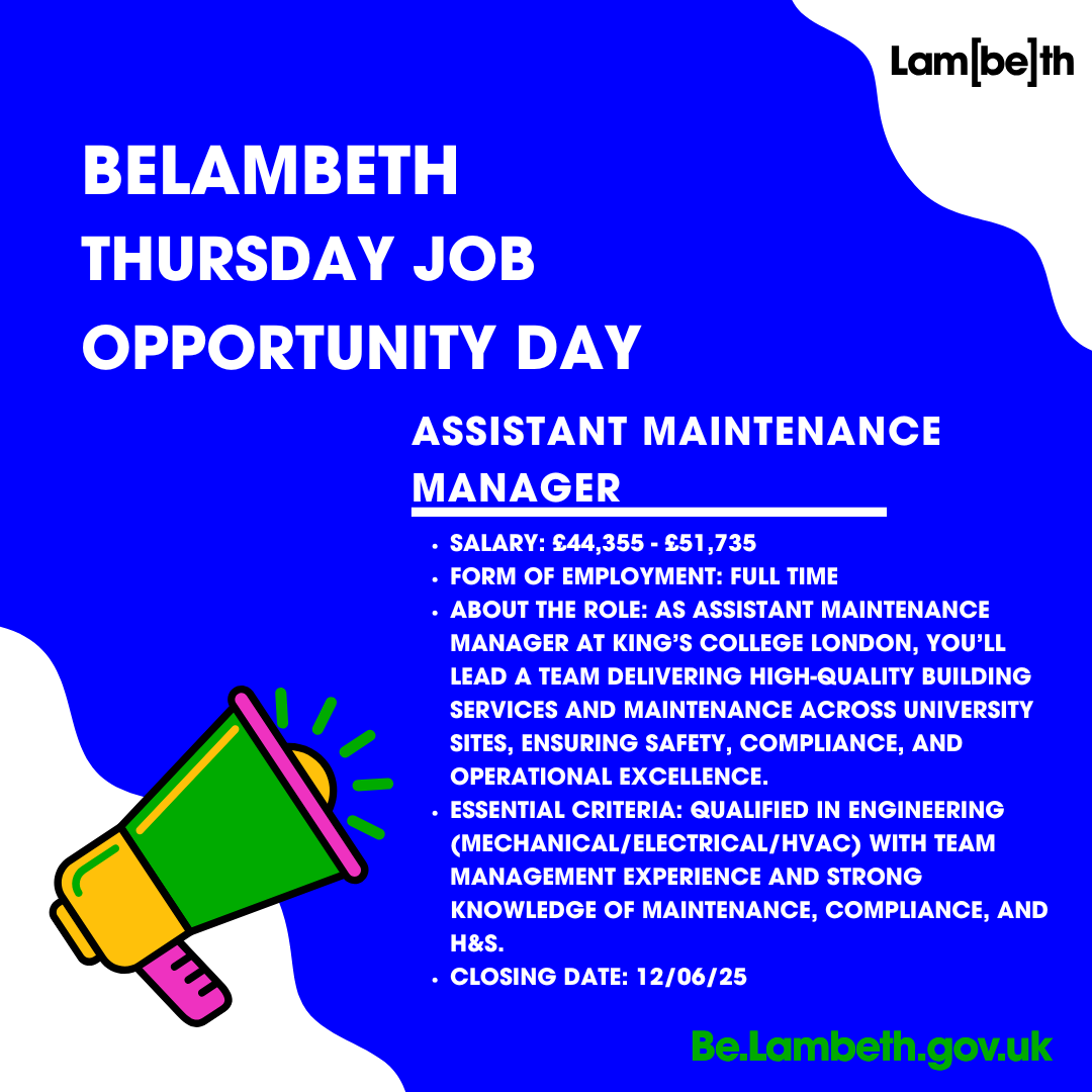 Lead the way in engineering excellence at King’s College London!

Become an Assistant Maintenance Manager to manage building services &amp; compliance across key sites.

Apply Now: brnw.ch/21wTbrh

#EngineeringJobs #FacilitiesManagement #LambethJobs