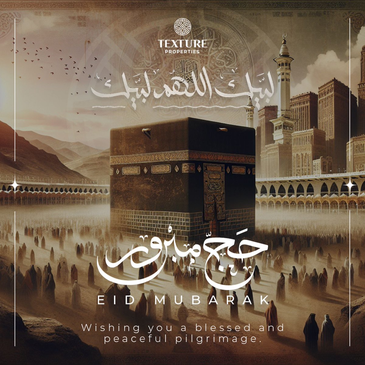 textureuae's tweet image. A sacred season of reflection and renewal is here. As Haj unfolds and Eid approaches, we wish peace, blessings, and togetherness to all. From the Texture Properties family, may your days be filled with harmony and joy. 🌙✨ #HajMubarak #EidSoon