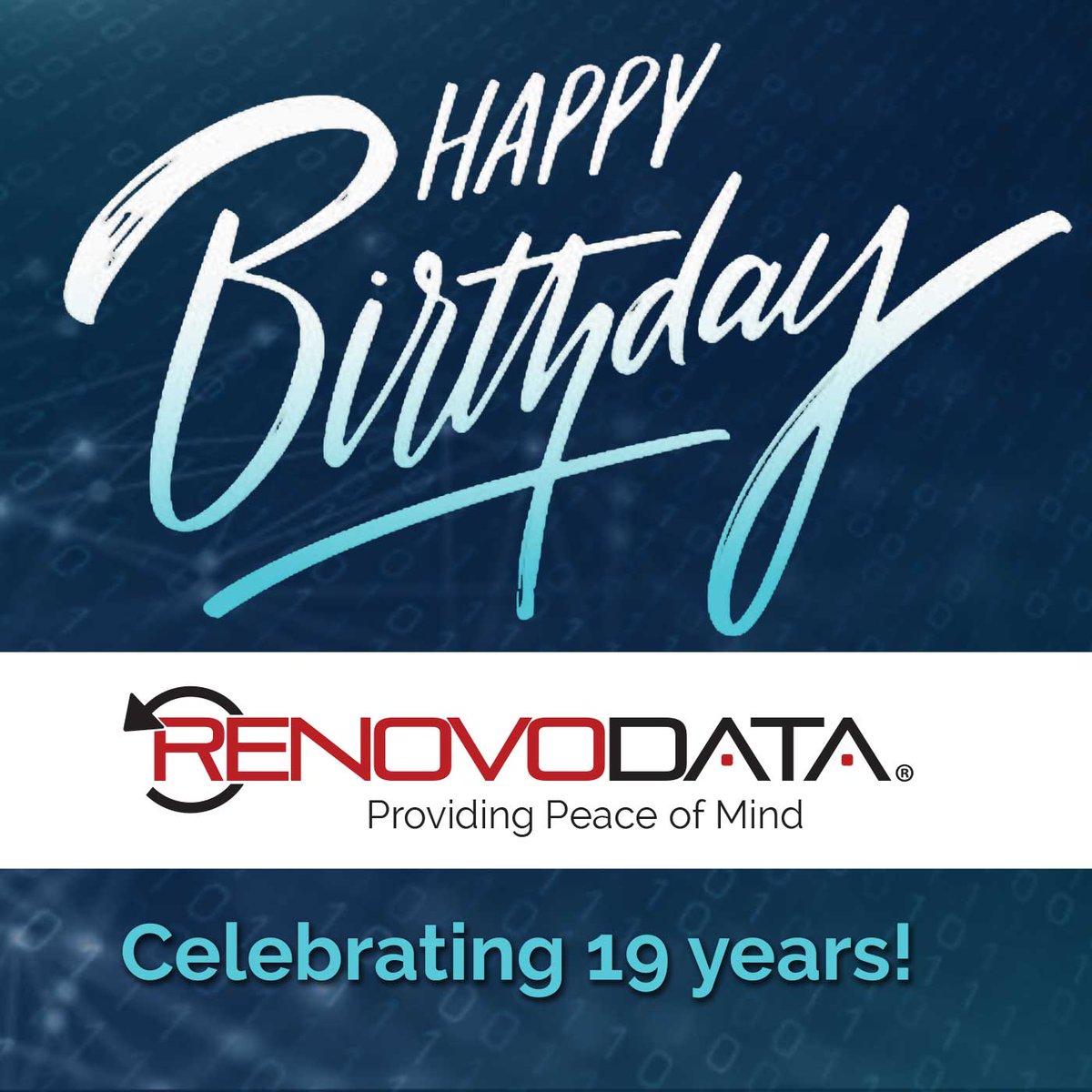 RenovoData1's tweet photo. Happy Birthday, RenovoData!
19 years of innovation, resilience, and partnership.

We extend our sincere thanks to our customers, employees, and partners for the opportunity to work alongside you over the years. Your trust has been the foundation of our success.

#CloudDRaaS https://t.co/4Kgxa0X6Xw