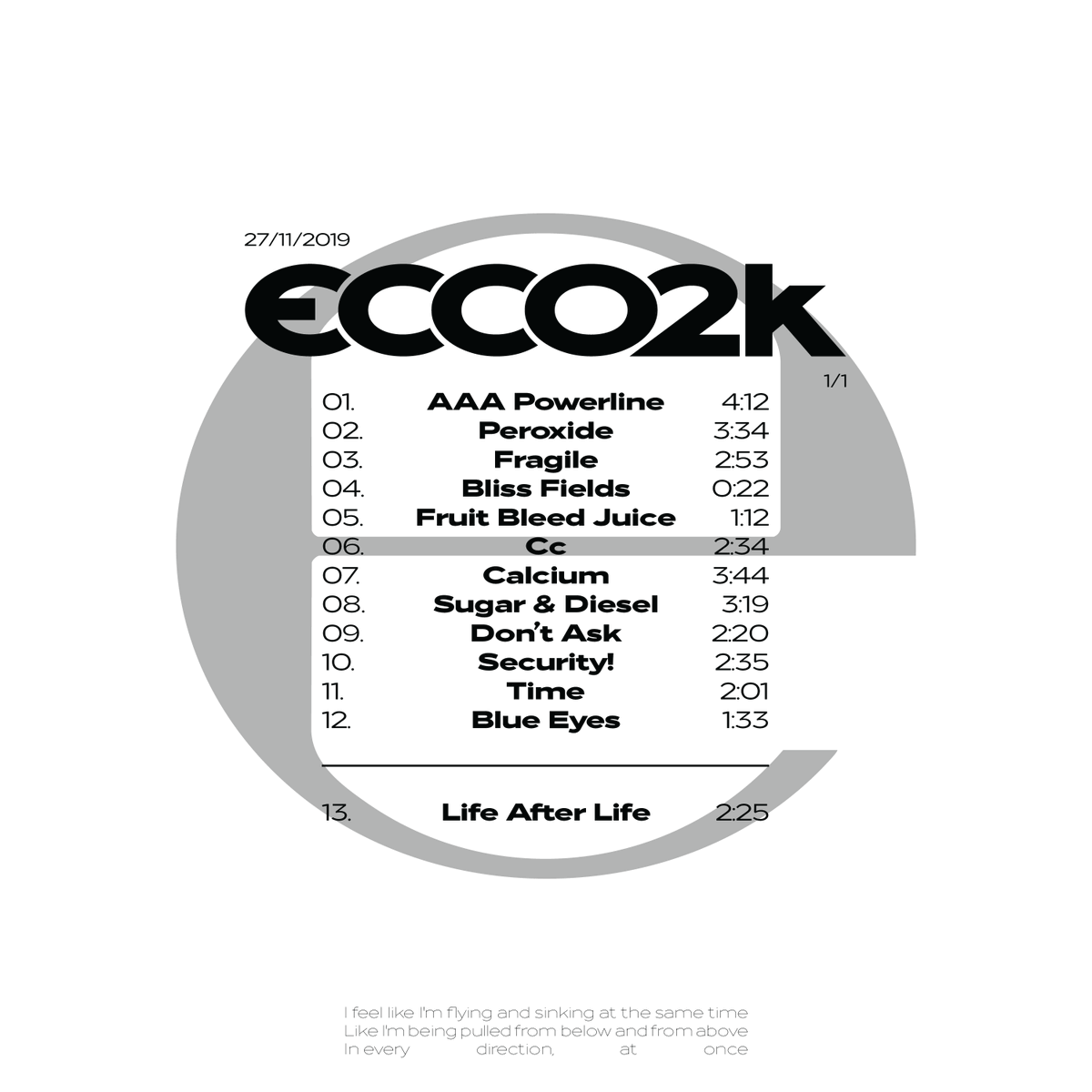 Ad1am_'s tweet photo. Ecco2k E Poster  

Graphic poster 
Typography 
Custom wordmark https://t.co/cFy14MwsoM