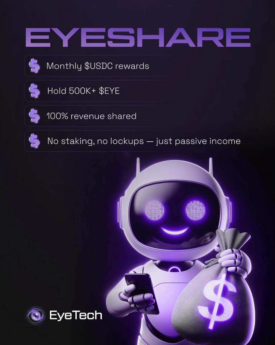 <a href="/3orovik/">borovik</a> Memecoins are great for fast money... real utilities can give you some nice passive income

Look at $EYE now it's still early

EyeGent <a href="/EyeGentX/">EyeGent</a> 
EyeTrade being tested now
EyeChart will be next

<a href="/EyeTechX/">EyeTech</a> is building day by day!

Passive income for the loyal holders!  

As more