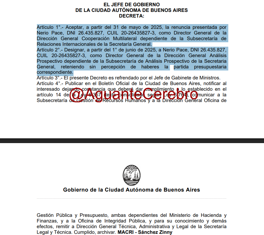 Nerio pasó de director general de cooperación multilateral de la subsecretaría de relaciones internacionales a director general de análisis prospectivo de la subsecretaría de análisis prospectivo de la secretaría general.
Nunca un trabajo honesto?