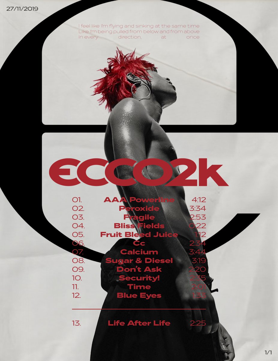 Ad1am_'s tweet photo. Ecco2k E Poster  

Graphic poster 
Typography 
Custom wordmark https://t.co/cFy14MwsoM