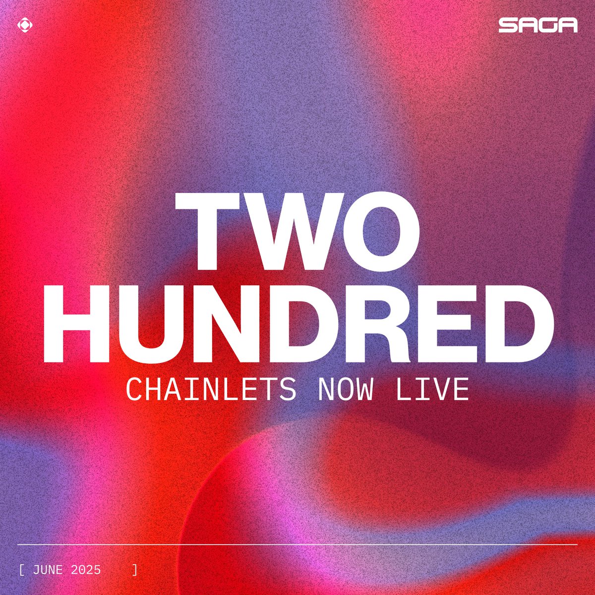 200 Chainlets.
200 sovereign blockchains.
All powered by Saga.

More Chainlets. More power. More possibilities.

More, Faster.