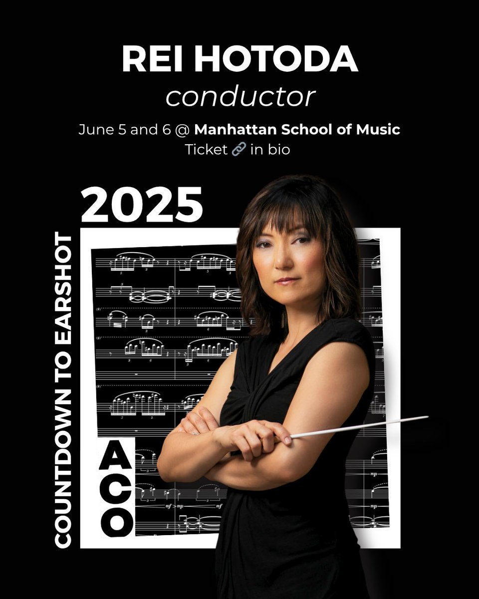 TODAY AND TOMORROW! Don’t miss Rei Hotoda conduct EarShot 2025– there’s still time to grab tickets to today’s show (free) and tomorrow’s show (June 6th). We will also be live-streaming our June 6th show! Make sure to head to the link here: linktr.ee/AmerCompOrch for more info!