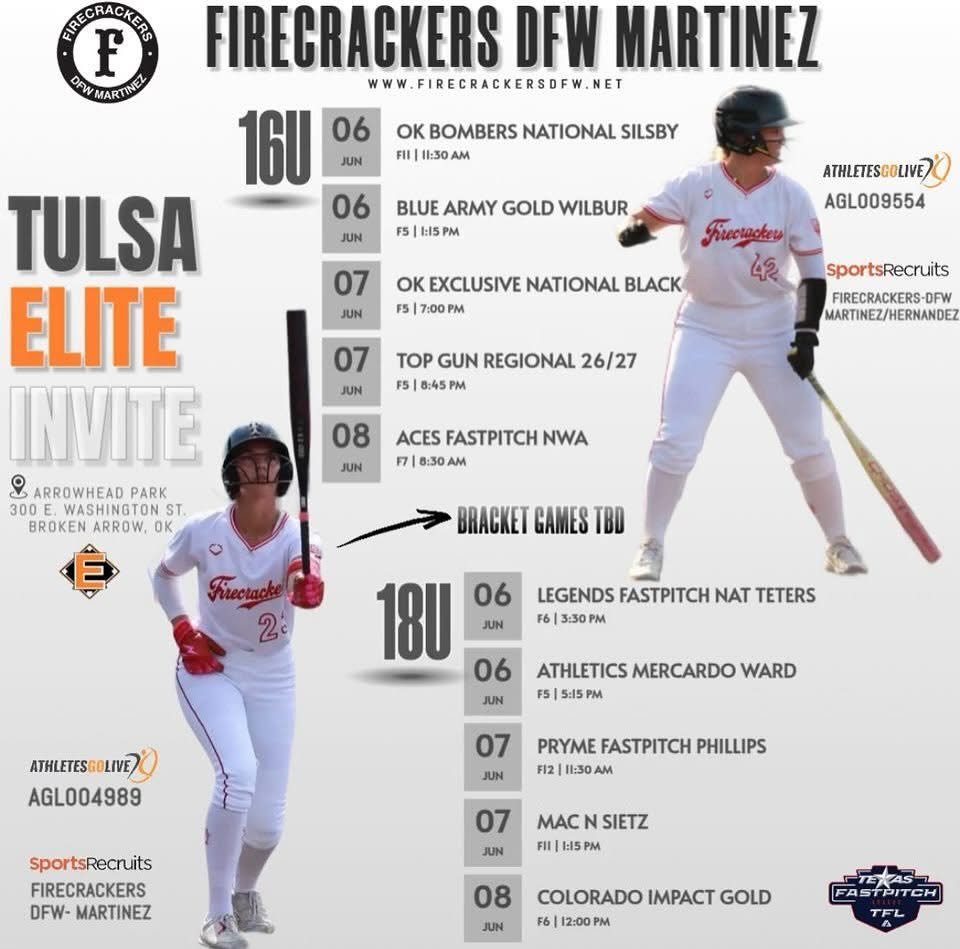 Andrea Martinez (@andreamtz0809) on Twitter photo We hit the dirt again <a href="/TulsaElite/">Tulsa Elite Sports</a> ready to compete with my team. my.sportsrecruits.com/athlete_profile
<a href="/TamusaSoftball/">TAMUSA Softball</a> <a href="/SavageStormSB/">Savage Storm Softball</a> <a href="/CoyotesDen/">Weatherford College Softball</a> We hit the dirt again <a href="/TulsaElite/">Tulsa Elite Sports</a> ready to compete with my team. my.sportsrecruits.com/athlete_profile
<a href="/TamusaSoftball/">TAMUSA Softball</a> <a href="/SavageStormSB/">Savage Storm Softball</a> <a href="/CoyotesDen/">Weatherford College Softball</a>