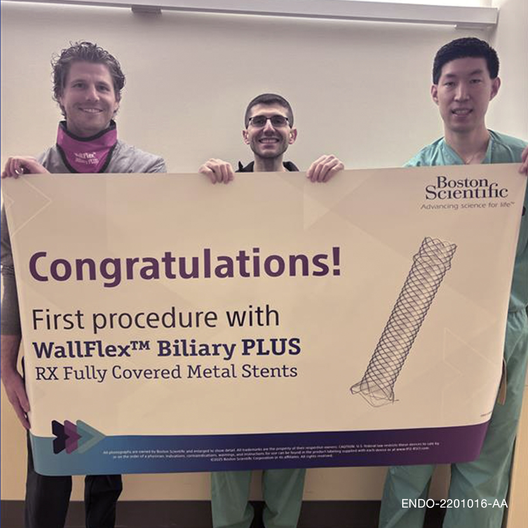 Congrats to Dr. Eric Swei and Advanced Fellow Dr. Fadi Hawa at the Ohio State Wexner Medical Center for conducting their first procedure with the WallFlex™ Biliary PLUS RX Fully Covered Stent! Boston Scientific is thankful to be a part of your impact on your patients’ lives.