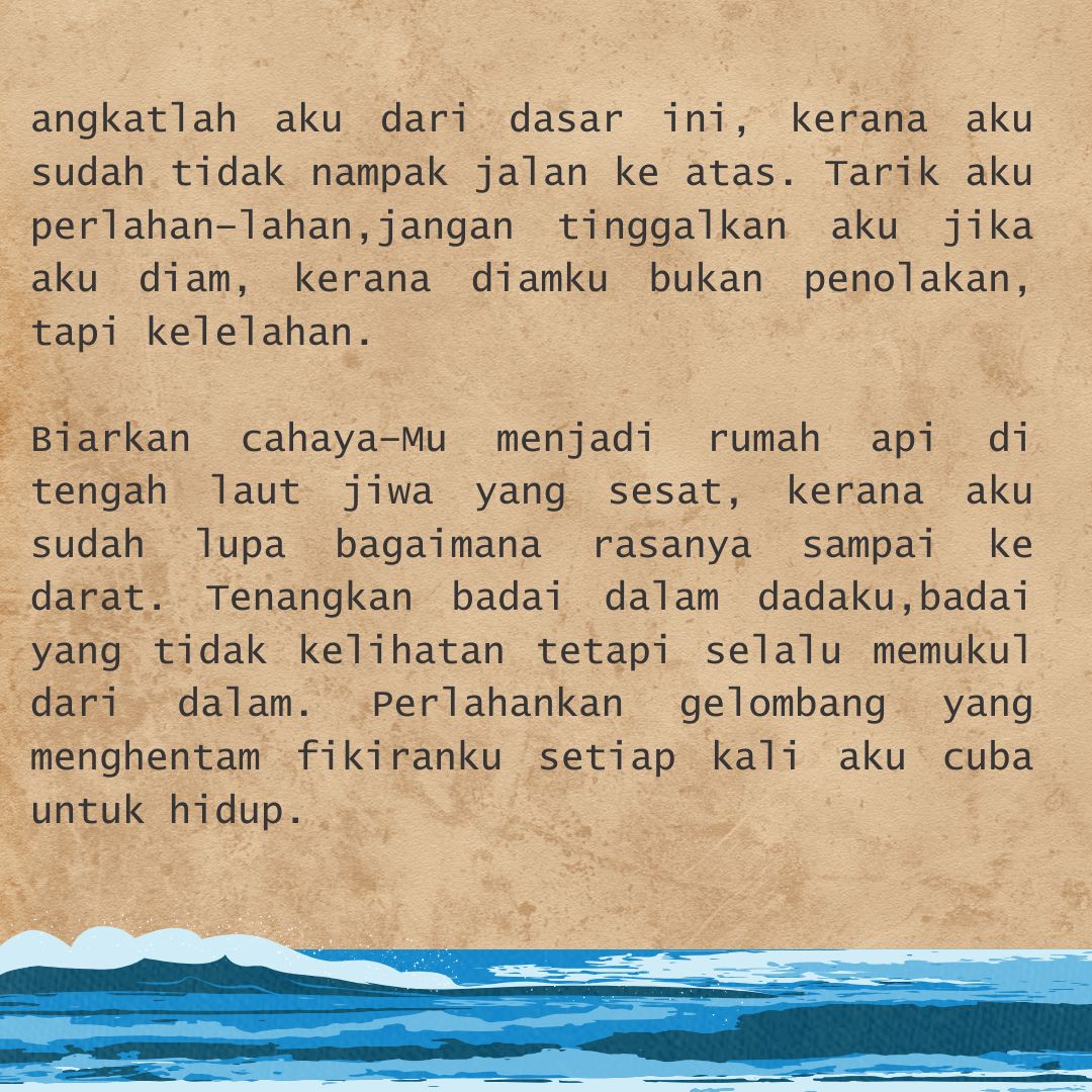 Salam Dzulhijjah. Lama tak dengar khabar, harap semuanya sihat-sihat sahaja. Dah lama juga tak berkongsi. Saya ada sedikit doa untuk Hari Arafah (antara waktu mustajab berdoa) yang saya tulis khas untuk mereka yang sedang bergelut dengan masalah kesihatan mental termasuk juga