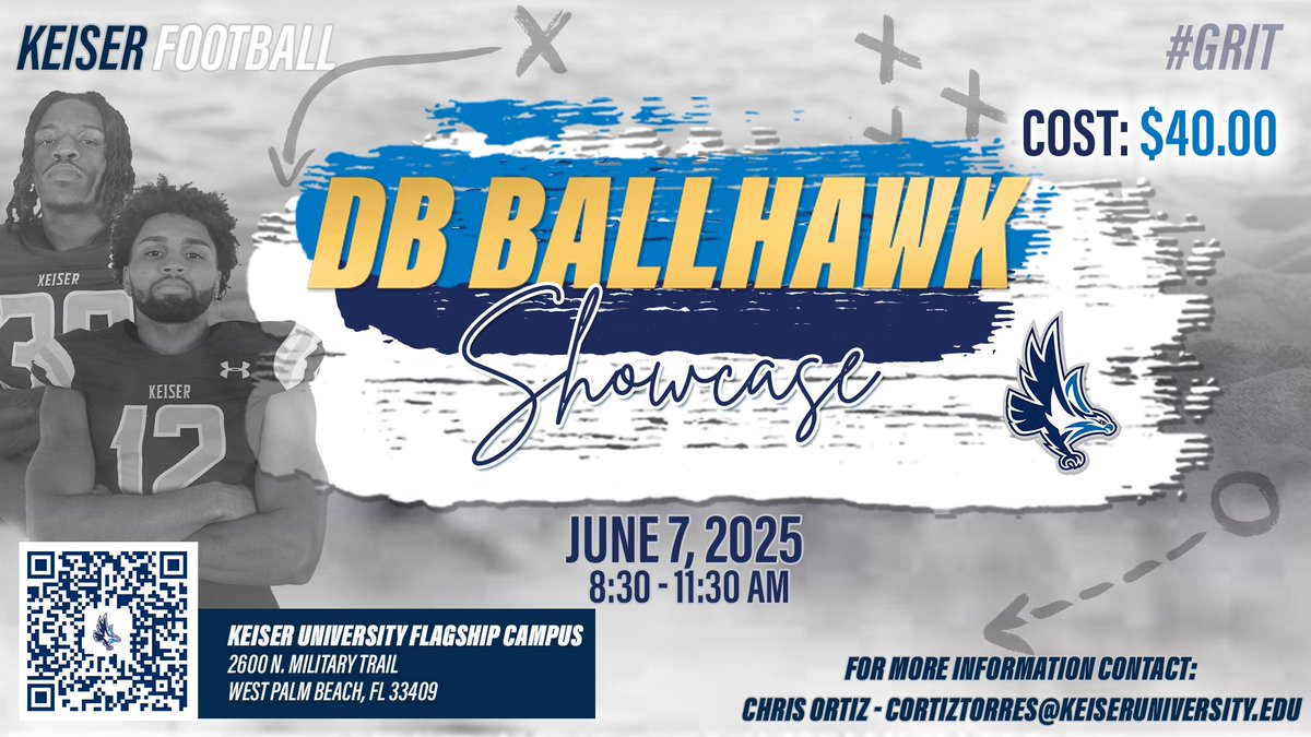 2️⃣ days remaining to pre register❗️Registration will take place at 7:30AM in front of Football Facility. The opportunity to perform in front of our staff or if you are an underclassmen the opportunity to better your craft you don’t want to miss. Scan QR code to register. #GRIT