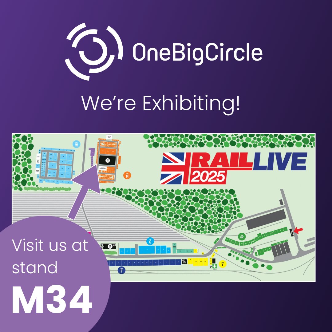 One Big Circle (@1bigcircle) on Twitter photo The OBC team is heading to #RailLive2025!
📍 Find us in Zone M, Stand M34, to:
👋 Meet the #AIVR experts
🔍 See the latest in our rail inspection tech
🗣️ Share your feedback
📄 Grab our <a href="/RailSafetyWeek/">Rail Safety Week</a> leaflets
Book a meeting: enquiries@onebigcircle.co.uk The OBC team is heading to #RailLive2025!
📍 Find us in Zone M, Stand M34, to:
👋 Meet the #AIVR experts
🔍 See the latest in our rail inspection tech
🗣️ Share your feedback
📄 Grab our <a href="/RailSafetyWeek/">Rail Safety Week</a> leaflets
Book a meeting: enquiries@onebigcircle.co.uk