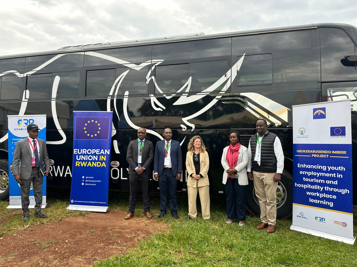 EU Delegation to Rwanda (@euinrw) on Twitter photo In line with #TVETExpo2025, the EU🇪🇺 joins @RwandaTVETBoard, <a href="/RwandaPolytec/">Rwanda Polytechnic</a> & <a href="/Kitabi_College/">RP-KITABI College</a> to inaugurate the Mobile Training Bus for Tourism & Hospitality
The 🇪🇺 funded <a href="/Ubukerarugendo/">UbukerarugendoImbere Project</a> Imbere project supports market-oriented skills in the tourism & hospitality sector in Rwanda In line with #TVETExpo2025, the EU🇪🇺 joins @RwandaTVETBoard, <a href="/RwandaPolytec/">Rwanda Polytechnic</a> & <a href="/Kitabi_College/">RP-KITABI College</a> to inaugurate the Mobile Training Bus for Tourism & Hospitality
The 🇪🇺 funded <a href="/Ubukerarugendo/">UbukerarugendoImbere Project</a> Imbere project supports market-oriented skills in the tourism & hospitality sector in Rwanda