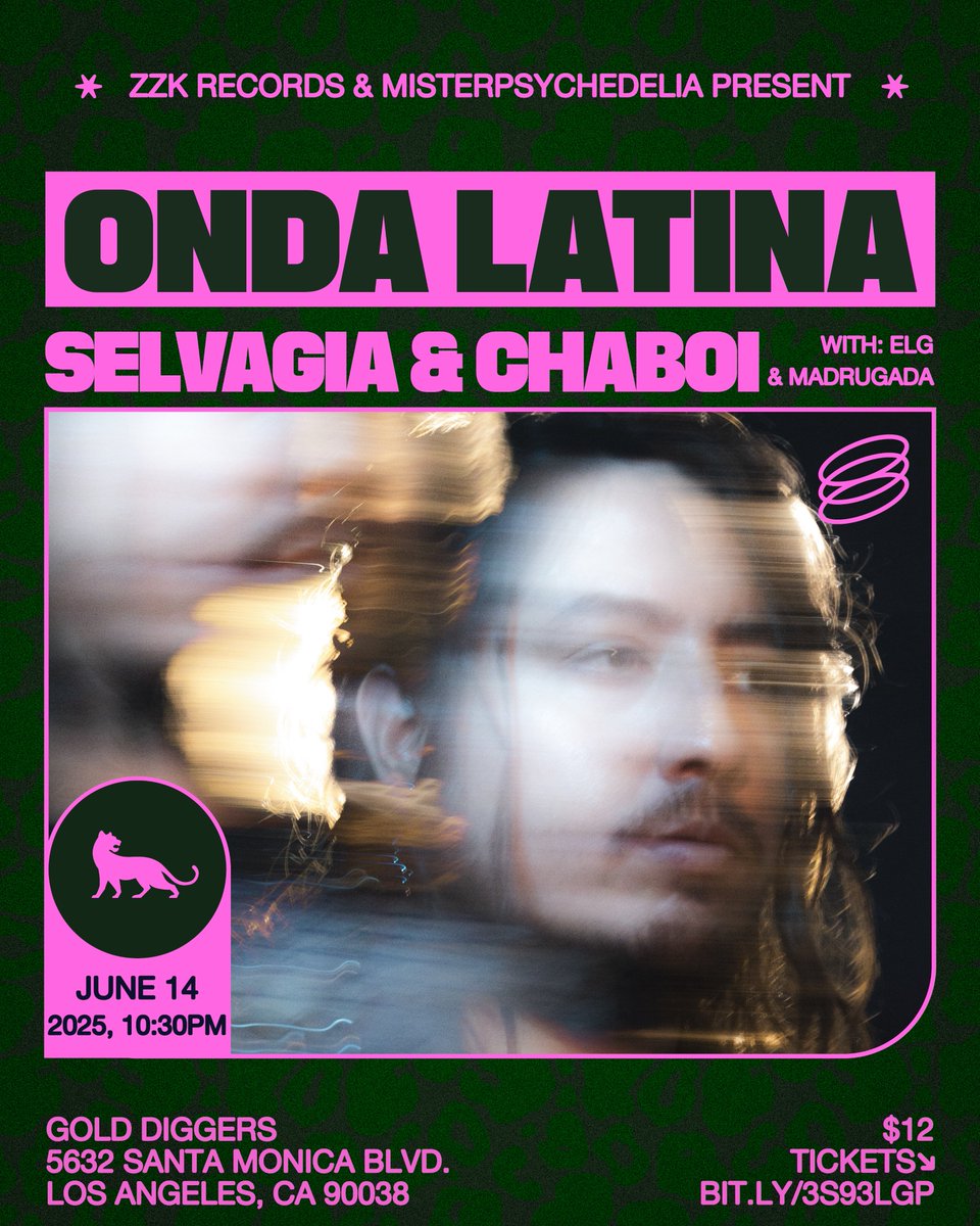 ONDA LATINA vuelve con <a href="/chaboi2000/">CHABOI</a>: beats latinos, electrónica y perreo experimental desde la CDMX a LA. 

🗓️ June 14
📍 <a href="/GoldDiggersLA/">Gold Diggers</a> 

A night of deep rhythm + cosmic bass, straight from the outer edges of the Latin underground 🌌

🎟️dice.fm/event/pykayl-o…