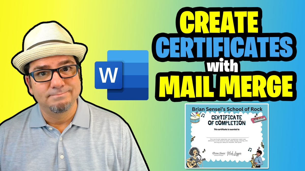 How to Mail Merge to Create Certificates in Microsoft Word youtu.be/h2jVKfILe-Q?si… #Certificate #MailMerge #Word <a href="/Office/">Microsoft Office</a>