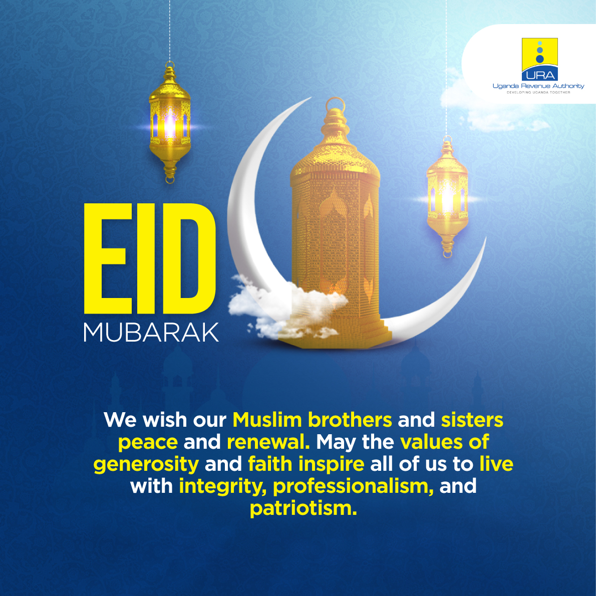 From all of us at URA to all Muslim brothers and sisters, #EidulAdha2025 Kareem!   

May Allah accept your deeds and sacrifices.

#EidMubarak 
#FfeBanno
#DevelopingUgandaTogether