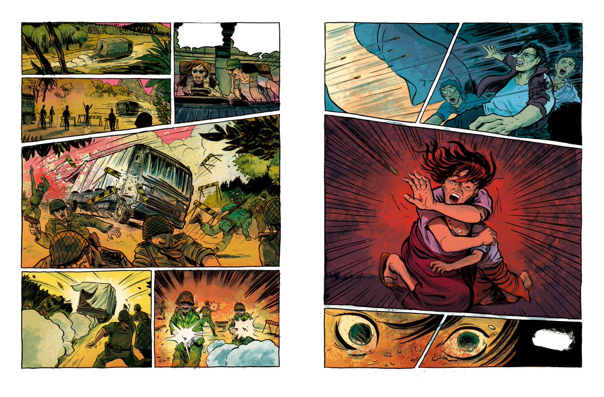 _SamGC's tweet image. One of the toughest scenes I had to draw in the form of comicbook pages in my lifetime. Knowing that it was a real event didnt even make it easier (on the contrary). Still haunt me to this days. From the book Burmese Moon, IDW (out of print)