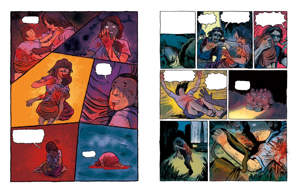 _SamGC's tweet image. One of the toughest scenes I had to draw in the form of comicbook pages in my lifetime. Knowing that it was a real event didnt even make it easier (on the contrary). Still haunt me to this days. From the book Burmese Moon, IDW (out of print)