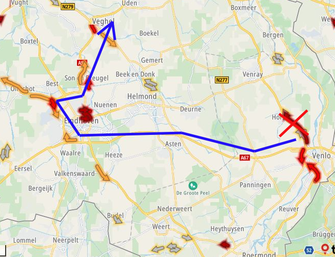 Autobrand sluit A73 bij Horst
