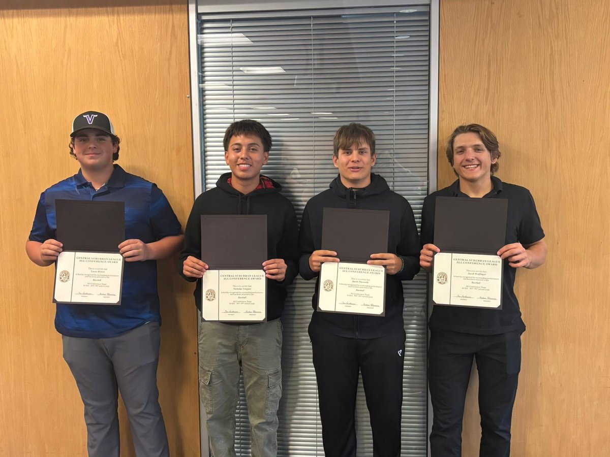 Congrats to our All-Conference guys!!

Soph SP Lucas Brown  
Junior  SS Nico Vasquez (2X)
Senior SP Jacob Titsworth (2X) &amp; CSL-Pitcher of the Year
Soph 2B Jacob Wolfinger 

Your work ethic continues to pay off!! Stay hungry.