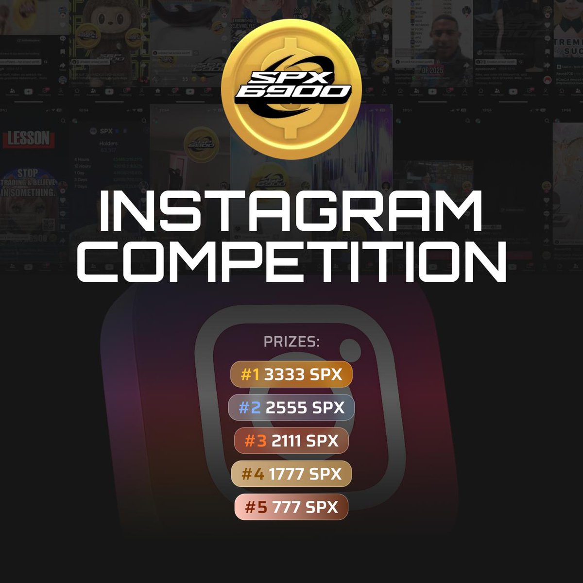 ANNOUNCING THE #SPX6900 INSTAGRAM COMPETITION !!!

The Rules:

TOP 5 creators of the most Viral #SPX6900 videos on Instagram will win.

You must use the #SPX6900 hashtag.

Organic Engagement + Overall quality of the Video will be considered in selecting the winners.

Start Date: