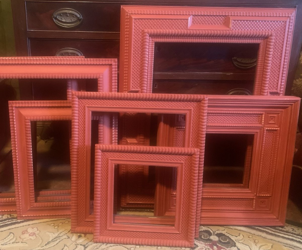 1642Designs's tweet photo. 1642Designs' custom frames in the undercoat stage. Check back tomorrow to see the final finish.
#CustomFrames #DesignInspiration #RippleFrames #ArtCollector #1642Designs Timeless Frames, Old World Tradition
Have a wonderful day https://t.co/b0ruGYRRKB