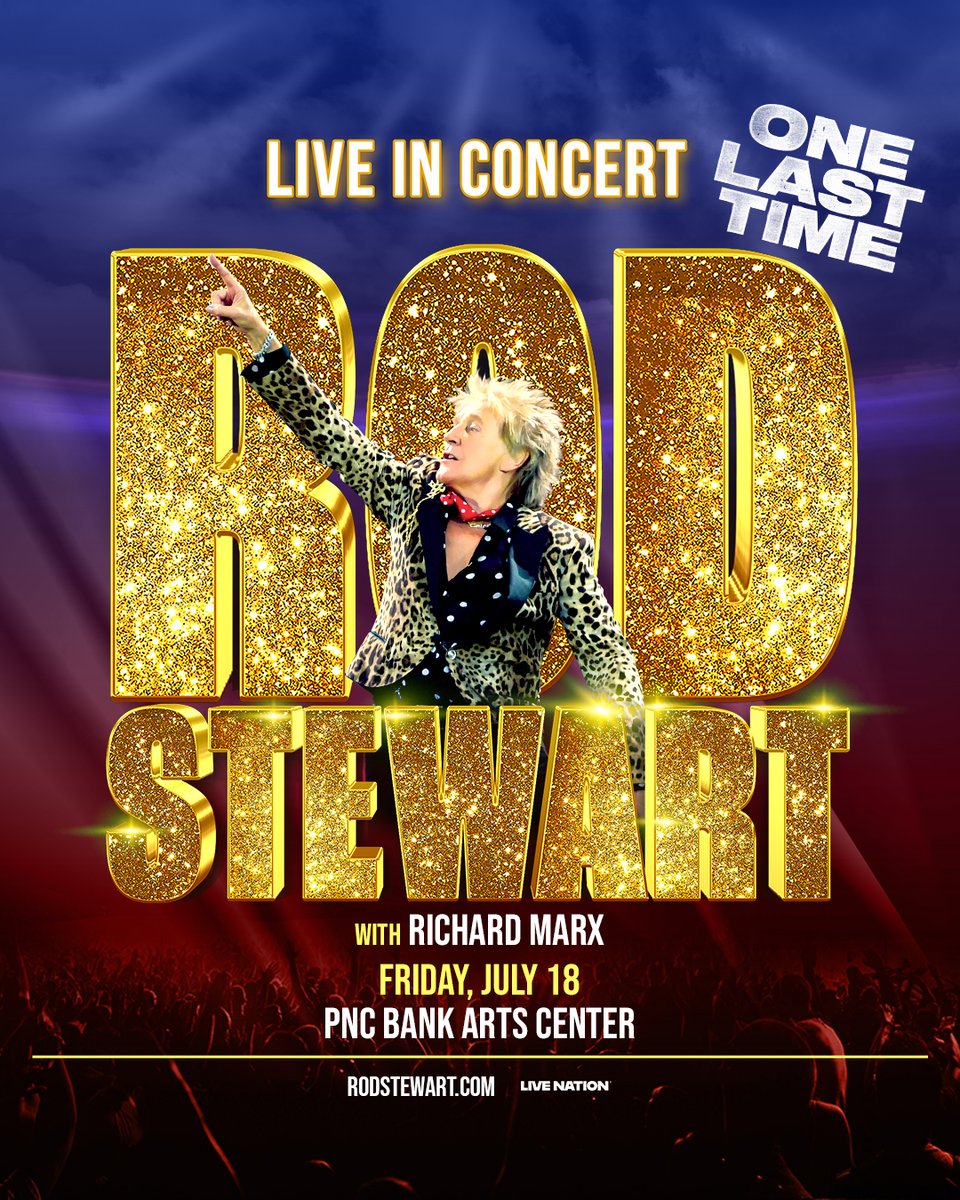 PNC Bank Arts Center (@pncartscenter) on Twitter photo DONβT MISS IT! β¨ Grab your tickets now to see <a href="/rodstewart/">Sir Rod Stewart</a> ONE LAST TIME at PNC Bank Arts Center on July 18! With special guest <a href="/richardmarx/">Richard Marx</a>.
Use offer code: TREBLE - See you there! πΈ
π« bit.ly/4kTenmK DONβT MISS IT! β¨ Grab your tickets now to see <a href="/rodstewart/">Sir Rod Stewart</a> ONE LAST TIME at PNC Bank Arts Center on July 18! With special guest <a href="/richardmarx/">Richard Marx</a>.
Use offer code: TREBLE - See you there! πΈ
π« bit.ly/4kTenmK