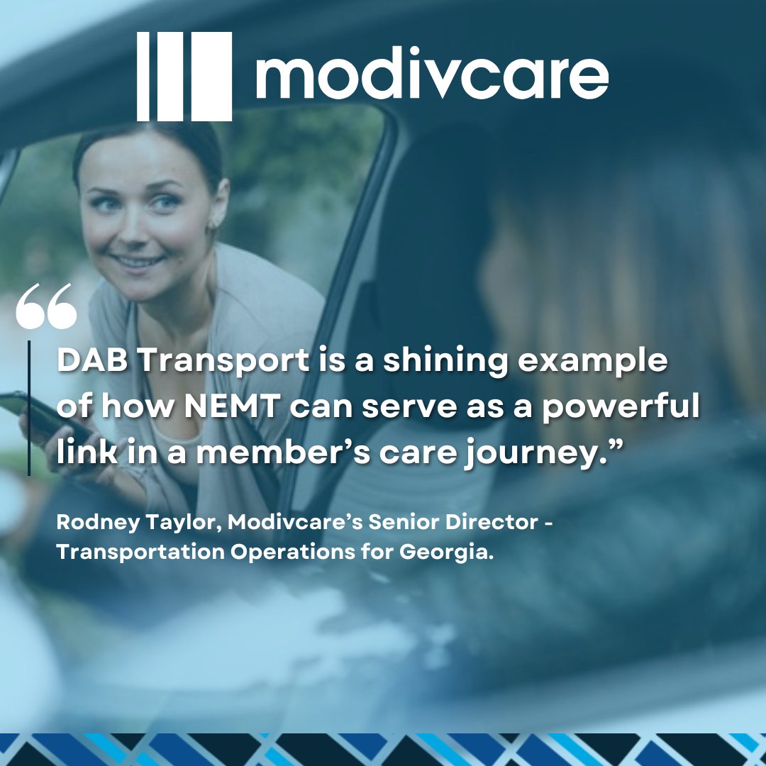 Modivcare's tweet image. 🚐 Honoring DAB Transport for delivering compassionate, reliable care across central GA. From 2 vans to 600+ trips a week—true community impact. 👏

Read more 👉 bit.ly/4dSeJYz
#Modivcare #CommunityHealth #NEMT