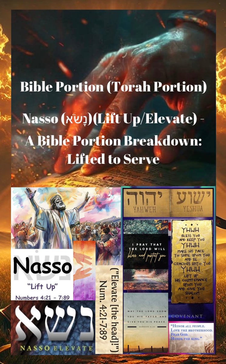 bbbthatsright's tweet photo. Bible Portion (Torah Portion) Nasso (נָשֹׂא)(Lift Up) - A Bible Portion Breakdown: Lifted to Serve:
https://t.co/CUF8cT0HLB
#Bible #Nasso #Blessing #Counted https://t.co/AZ4ow7OhT1