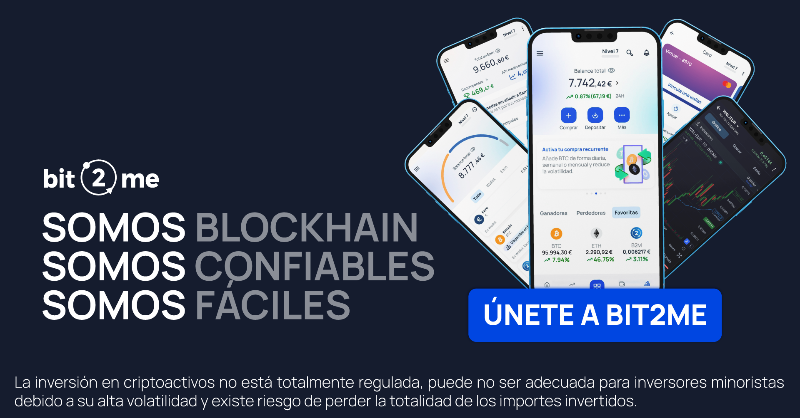 bit2me's tweet photo. Bit2Me es la plataforma de criptomonedas líder en España 🪙📈 

Compra, vende e intercambia al mejor precio con un solo click sin complicaciones 🔁