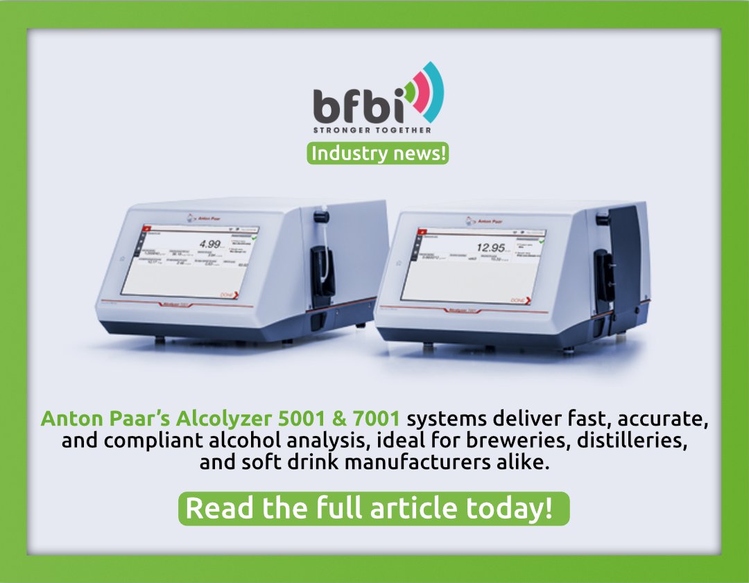 BFBi (@bfbi1907) on Twitter photo ⭐️<a href="/AntonPaar/">Anton Paar</a>’s Alcolyzer 5001 & 7001 systems deliver fast, accurate, and compliant alcohol analysis!
Ideal for breweries, distilleries, and soft drink manufacturers alike.
👉 bfbi.org.uk/bfbi-news/alco…
#AlcoholAnalysis #QualityControl #BrewingTech #BeverageInnovation #BFBi ⭐️<a href="/AntonPaar/">Anton Paar</a>’s Alcolyzer 5001 & 7001 systems deliver fast, accurate, and compliant alcohol analysis!
Ideal for breweries, distilleries, and soft drink manufacturers alike.
👉 bfbi.org.uk/bfbi-news/alco…
#AlcoholAnalysis #QualityControl #BrewingTech #BeverageInnovation #BFBi