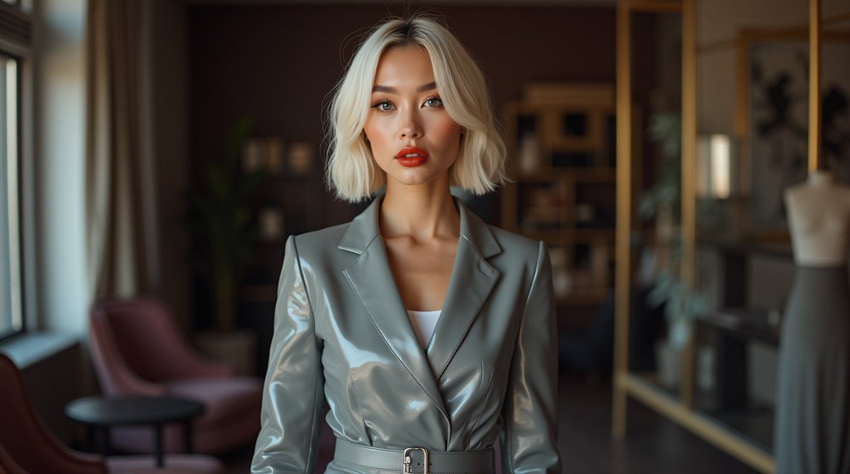 AIFashionChic's tweet image. Head high. Lips glossed. Game on.
#BeautyMode #FemininePower 💋🎯🕶️