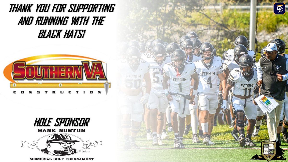 We would like to give our thanks to Southern VA Construction for their support and sponsorship at our Hank Norton Golf Outing. We appreciate the continued support to our football program!