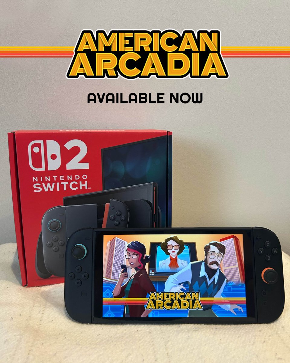 Surprise! You can play AMERICAN ARCADIA 📺 on the #NintendoSwitch2! 🎮

Are you ready to experience the epic escape adventure of Trevor and Angela on this new platform? 🙌

#indiegame #indiegames