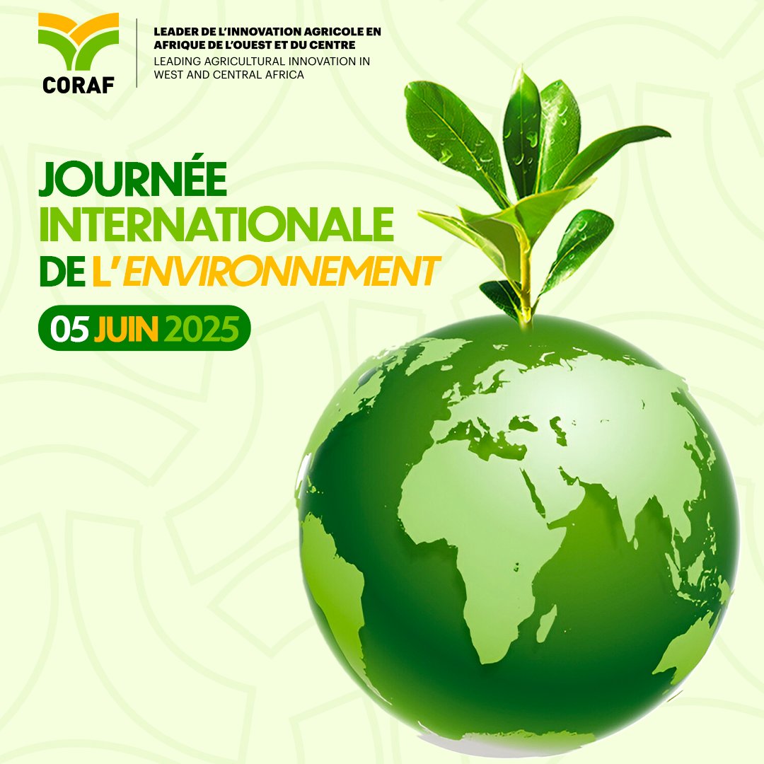 En cette #JourneeDeLEnvironnement, le
<a href="/CORAFNews/">CORAF</a> réaffirme son engagement en faveur de l’agroécologie, pour bâtir des systèmes agricoles qui respectent notre planète &amp; résistent aux défis climatiques.

Plaçons les priorités environnementales &amp; sociales au cœur de chaque projet.