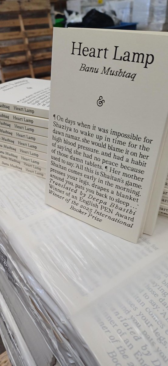 BookSource (@booksource1) on Twitter photo You know it is going to be a good day when we receive pallets of new stock of an award-winning book! We're proud to distribute The International Booker Prize 2025 winner Heart Lamp by Banu Mushtaq, published by <a href="/andothertweets/">And Other Stories</a> and translated by Deepa Bhasthi. #InternationalBooker You know it is going to be a good day when we receive pallets of new stock of an award-winning book! We're proud to distribute The International Booker Prize 2025 winner Heart Lamp by Banu Mushtaq, published by <a href="/andothertweets/">And Other Stories</a> and translated by Deepa Bhasthi. #InternationalBooker