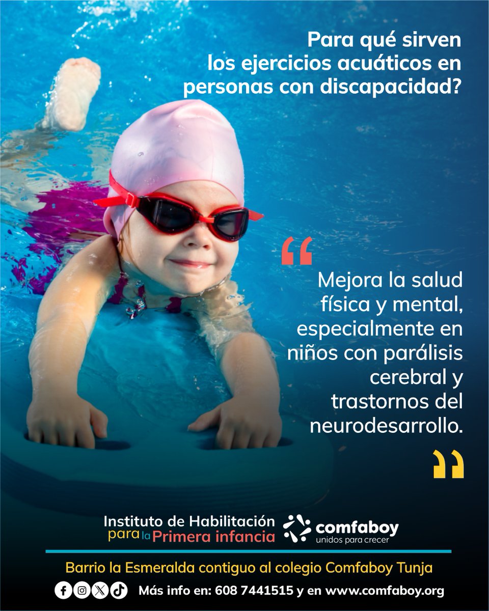 comfaboy's tweet photo. 💧El agua también es terapia.
En Comfaboy, apoyamos el desarrollo de niños con trastornos físicos o del neurodesarrollo a través de ejercicios en el agua.
Mejoran su movilidad, fuerza y bienestar emocional. 💙
📍 Tunja | Más info 👉 https://t.co/XbIkdmeKgy
#Hidroterapia #Comfaboy https://t.co/7FQzlcVdbF