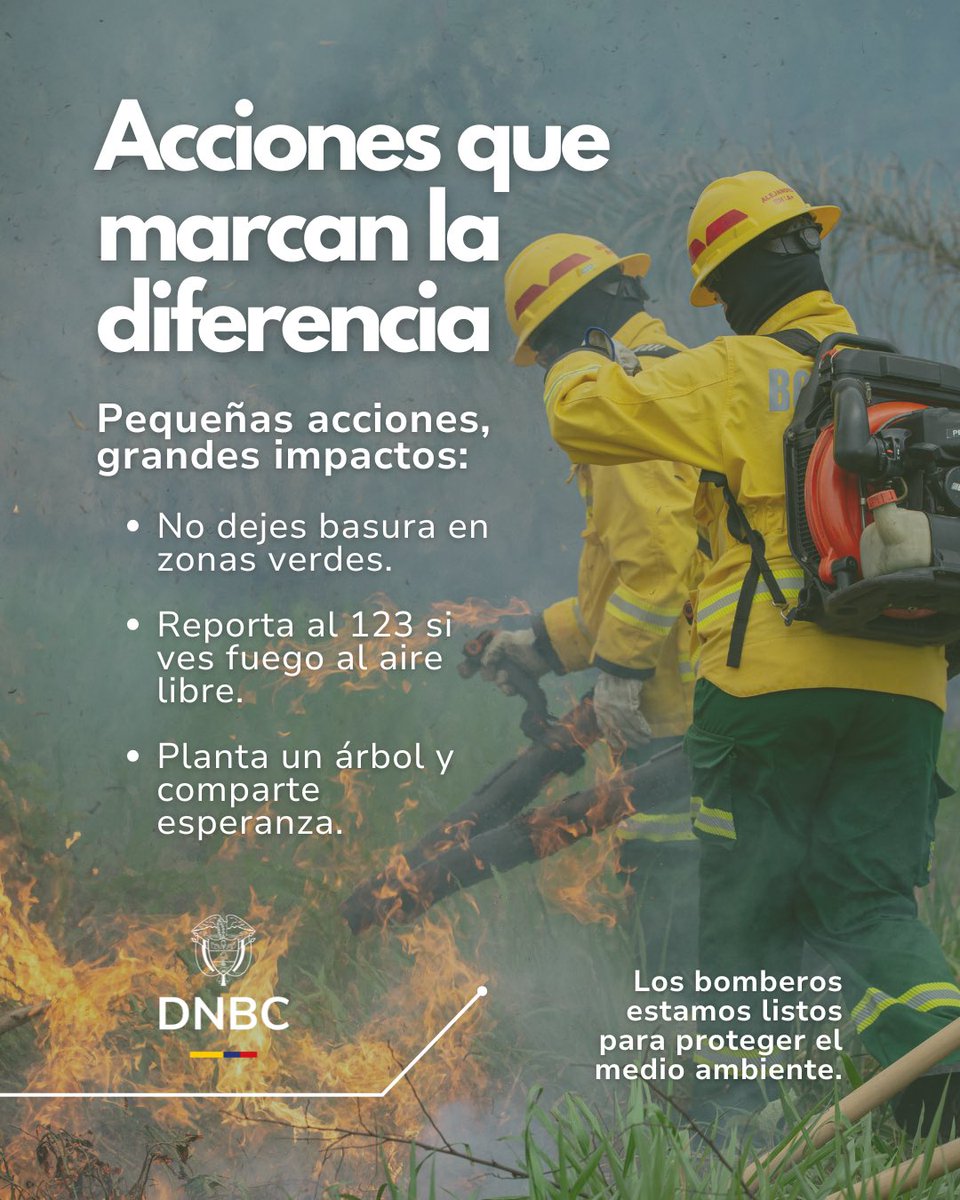 🌍 En el #DíaMundialDelMedioAmbiente, cuidemos el agua, el aire y nuestros bosques. Los bomberos previenen incendios que amenazan nuestros ecosistemas. ¡Actúa con responsabilidad y reporta cualquier fuego al 123! 🚒🔥 #BomberosDNBC