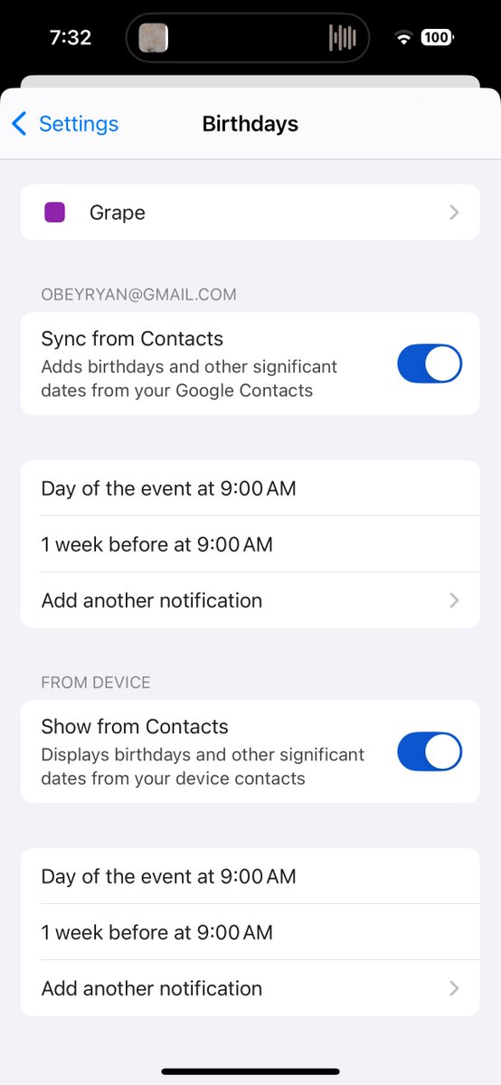 Wow <a href="/googlecalendar/">Google Calendar</a> finally made it so you can set up custom notifications for for birthdays.
