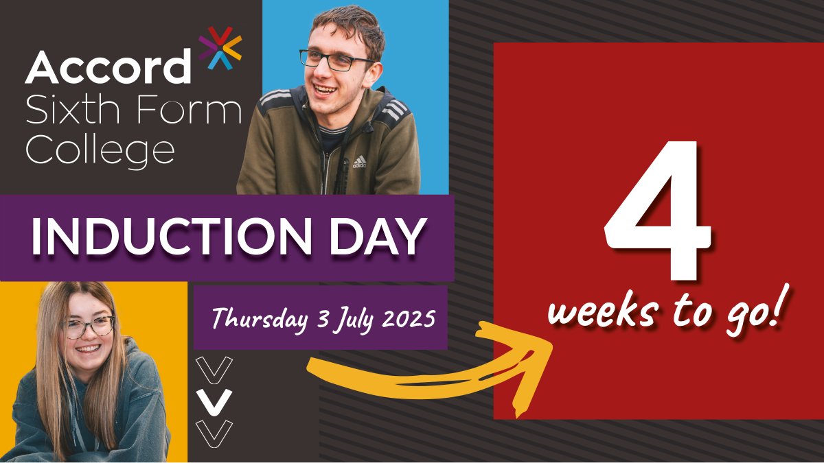One month until Induction Day! If you're a September applicant, make sure to complete our form to confirm your attendance: bit.ly/45GsneY.

Missed the deadline to apply? We've made some space available for late applicants at induction - email enquiries@accordsixth.co.uk.