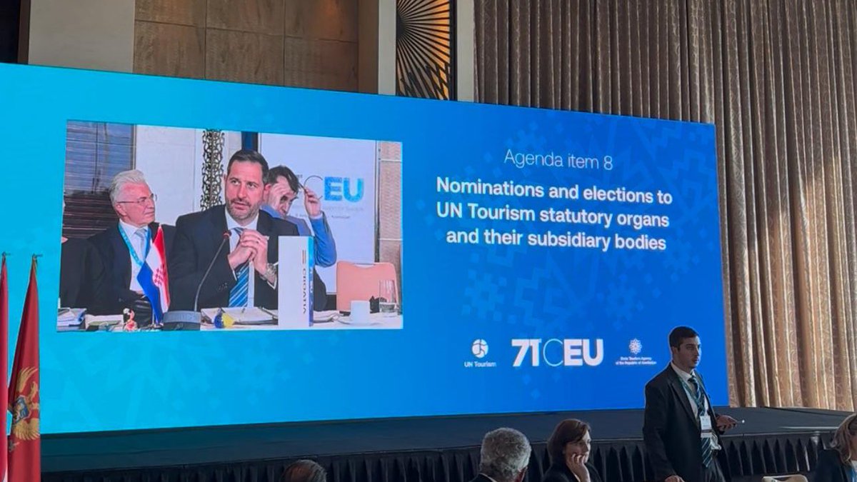 TonciGlavina's tweet photo. Na 71. sjednici Komisije za Europu, 🇭🇷 je izabrana među 5️⃣ europskih zemalja koje će u novom četverogodišnjem mandatu predstavljati kontinent u najvišem tijelu @UNWTO. Ovo priznanje još je jedna potvrda Hrvatskoj kao predvodnici u politikama održivog razvoja turizma! https://t.co/vBWn13SvE1