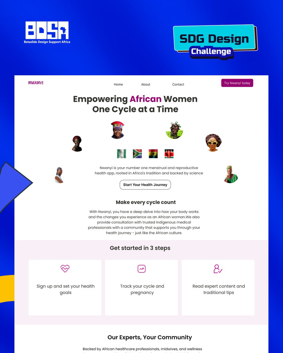 betaslides_'s tweet image. Joy’s design, Nwanyi, focuses on SDG 3 &amp;amp; 5—bringing health education + gender equality to the forefront.
She combined her healthcare background + design skills to create a safe space for African women.
We love to see it 
#Betaslides #SDGChallenge #DesignForChange