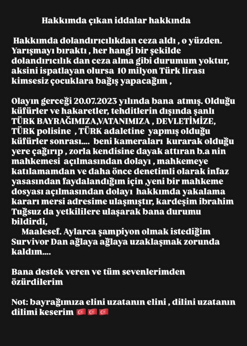 Hikmet Tuğsuz' dan Resmi Açıklama geldi ✅️

Ah abim ağlaya ağlaya ayrılmak zorunda kaldım demiş canın sağolsun senin 🥺💙