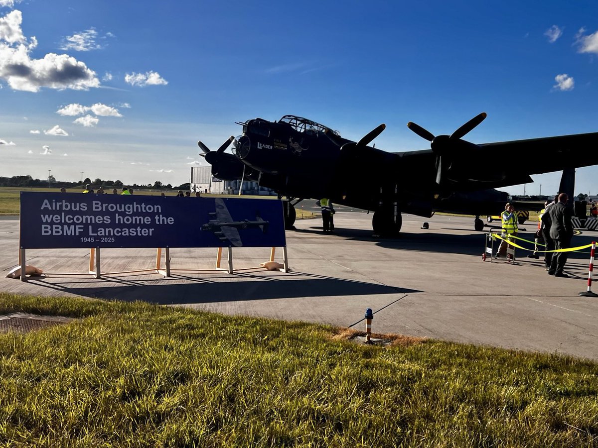 Incredible to celebrate the 80th birthday of the Avro Lancaster PA474 at Airbus Broughton. After 80 years, the Lancaster returns home to where she was originally built at Vickers Armstrong’s factory, now home to Airbus.

#RAF #RoyalAirForce #Lancaster
<a href="/RAFBBMF/">RAF BBMF</a> <a href="/Airbus/">Airbus</a>